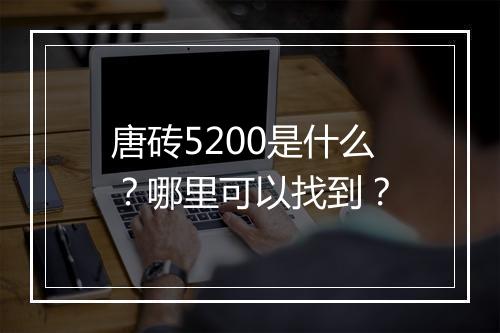 唐砖5200是什么?哪里可以找到?