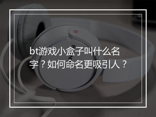bt游戏小盒子叫什么名字？如何命名更吸引人？