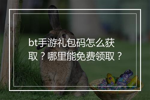 bt手游礼包码怎么获取?哪里能免费领取?