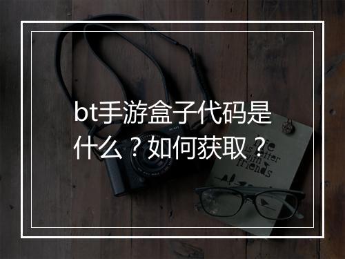bt手游盒子代码是什么？如何获取？