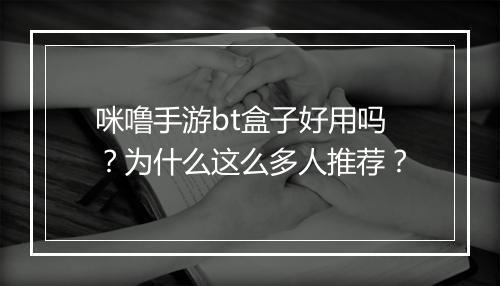 咪噜手游bt盒子好用吗?为什么这么多人推荐?