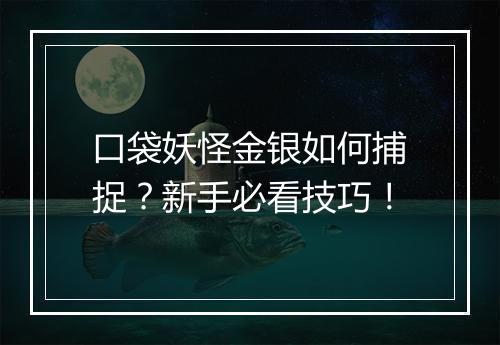 口袋妖怪金银如何捕捉?新手必看技巧!