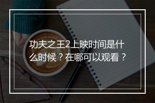 功夫之王2上映时间是什么时候?在哪可以观看?