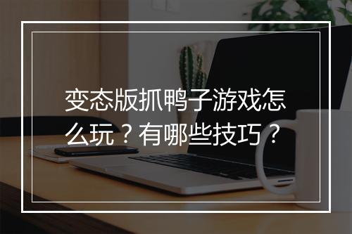 变态版抓鸭子游戏怎么玩？有哪些技巧？