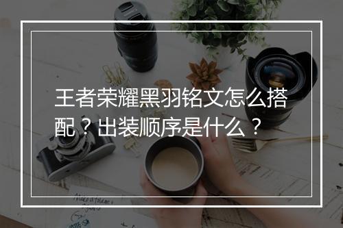 王者荣耀黑羽铭文怎么搭配？出装顺序是什么？