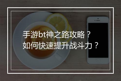 手游bt神之路攻略?如何快速提升战斗力?