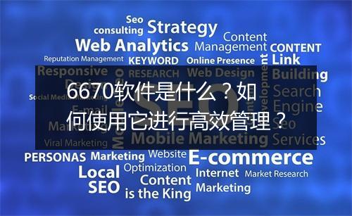 6670软件是什么?如何使用它进行高效管理?