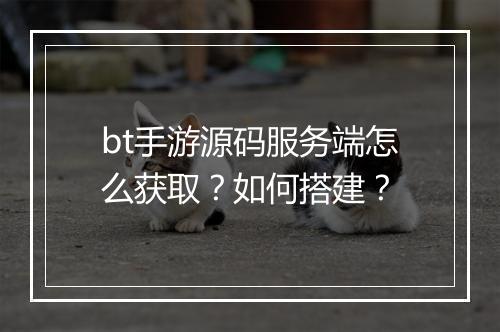 bt手游源码服务端怎么获取？如何搭建？
