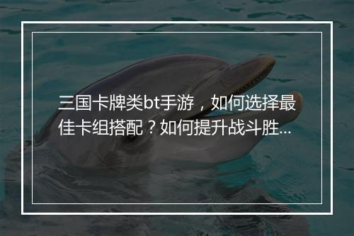 三国卡牌类bt手游,如何选择最佳卡组搭配?如何提升战斗胜率?