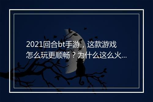 2021回合bt手游,这款游戏怎么玩更顺畅?为什么这么火?
