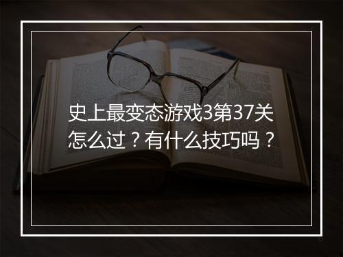 史上最变态游戏3第37关怎么过？有什么技巧吗？