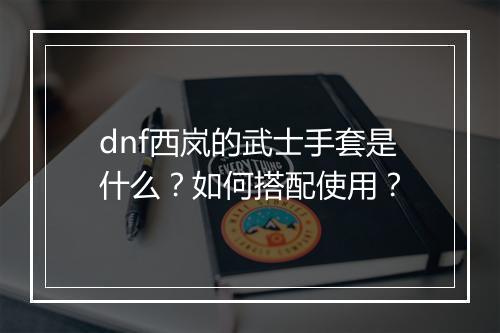 dnf西岚的武士手套是什么？如何搭配使用？