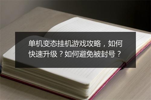 单机变态挂机游戏攻略，如何快速升级？如何避免被封号？