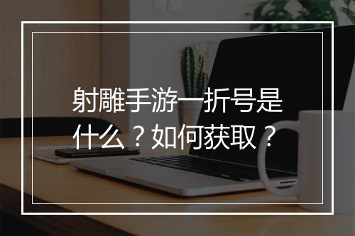 射雕手游一折号是什么？如何获取？