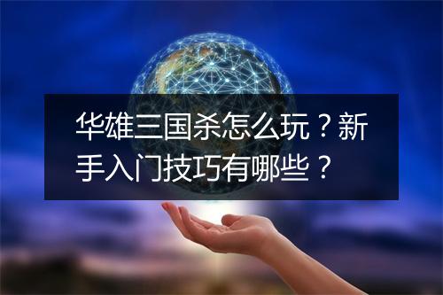 华雄三国杀怎么玩？新手入门技巧有哪些？