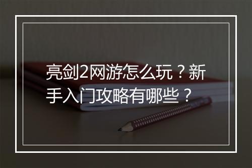 亮剑2网游怎么玩？新手入门攻略有哪些？