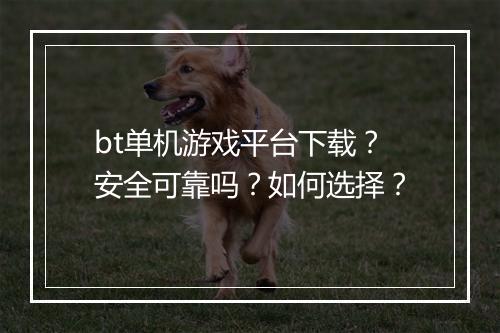 bt单机游戏平台下载？安全可靠吗？如何选择？