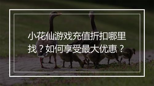小花仙游戏充值折扣哪里找?如何享受最大优惠?
