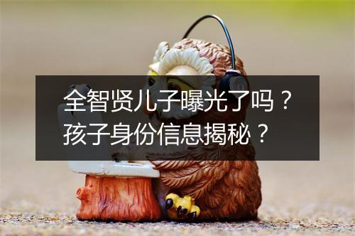 全智贤儿子曝光了吗?孩子身份信息揭秘?