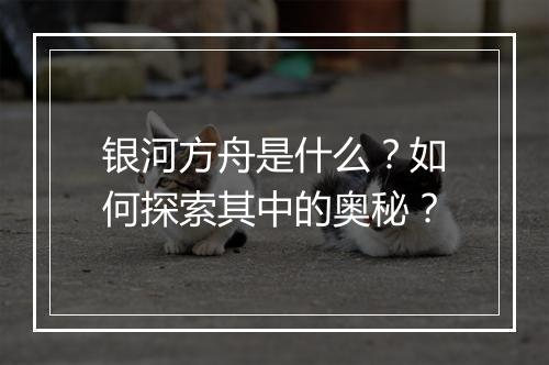 银河方舟是什么?如何探索其中的奥秘?