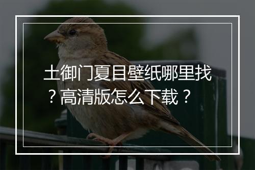 土御门夏目壁纸哪里找?高清版怎么下载?