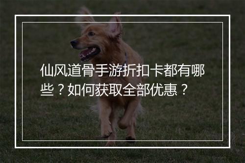 仙风道骨手游折扣卡都有哪些？如何获取全部优惠？
