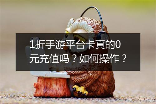 1折手游平台卡真的0元充值吗?如何操作?