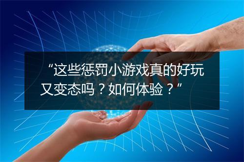 “这些惩罚小游戏真的好玩又变态吗？如何体验？”