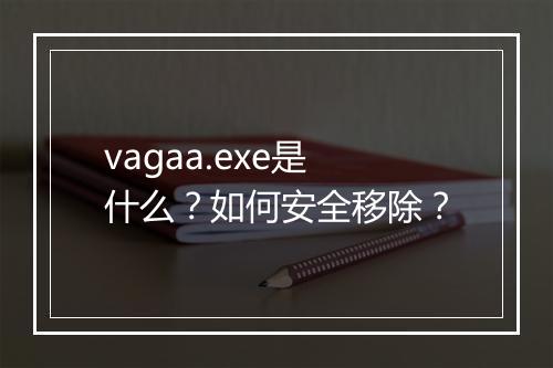 vagaa.exe是什么?如何安全移除?