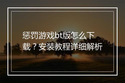 惩罚游戏bt版怎么下载？安装教程详细解析