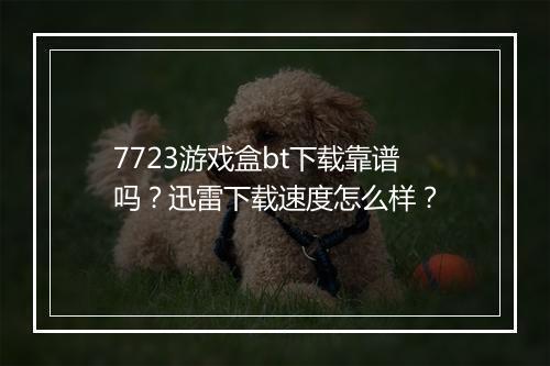 7723游戏盒bt下载靠谱吗？迅雷下载速度怎么样？