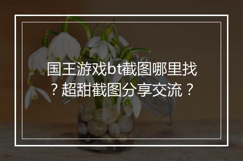 国王游戏bt截图哪里找？超甜截图分享交流？