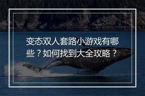 变态双人套路小游戏有哪些？如何找到大全攻略？