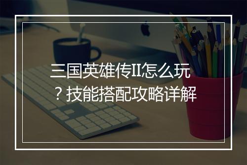 三国英雄传II怎么玩？技能搭配攻略详解