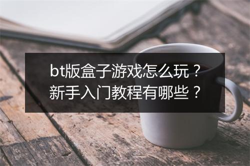 bt版盒子游戏怎么玩?新手入门教程有哪些?