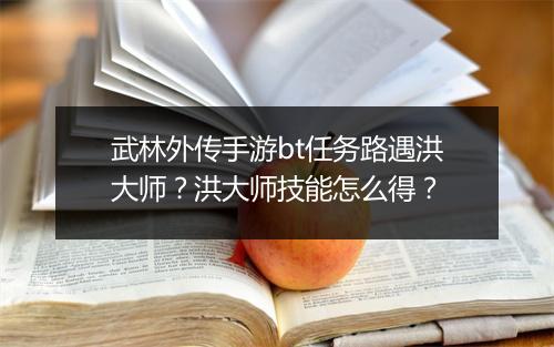 武林外传手游bt任务路遇洪大师?洪大师技能怎么得?