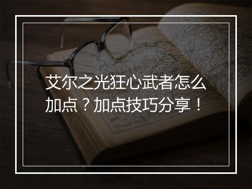 艾尔之光狂心武者怎么加点?加点技巧分享!