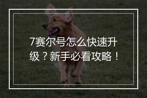 7赛尔号怎么快速升级?新手必看攻略!