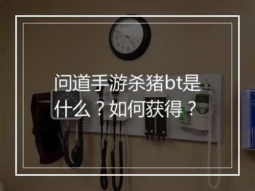 问道手游杀猪bt是什么?如何获得?