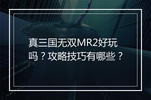 真三国无双MR2好玩吗?攻略技巧有哪些?