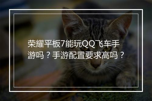 荣耀平板7能玩QQ飞车手游吗？手游配置要求高吗？