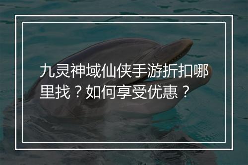 九灵神域仙侠手游折扣哪里找?如何享受优惠?