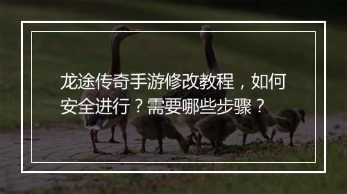 龙途传奇手游修改教程，如何安全进行？需要哪些步骤？