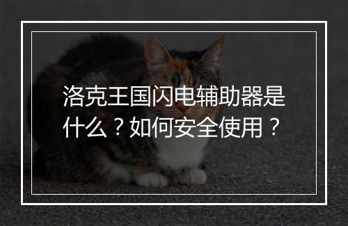 洛克王国闪电辅助器是什么？如何安全使用？