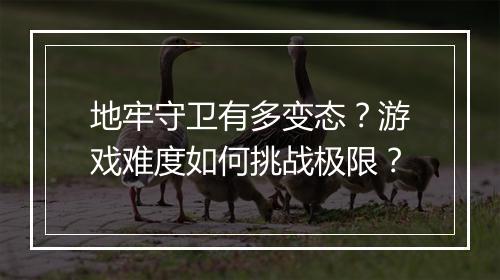 地牢守卫有多变态？游戏难度如何挑战极限？