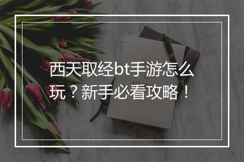 西天取经bt手游怎么玩?新手必看攻略!
