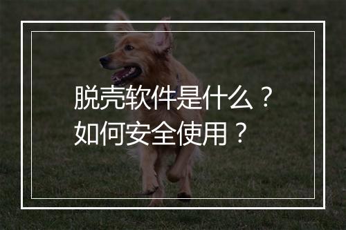 脱壳软件是什么？如何安全使用？