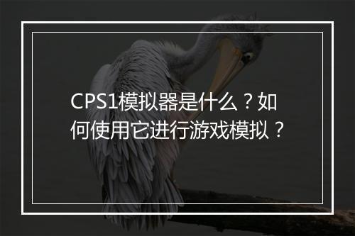 CPS1模拟器是什么?如何使用它进行游戏模拟?