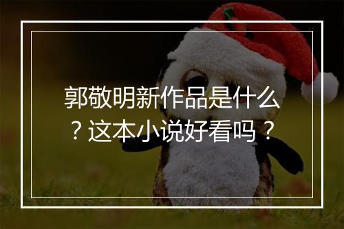 郭敬明新作品是什么？这本小说好看吗？