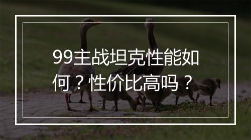 99主战坦克性能如何？性价比高吗？
